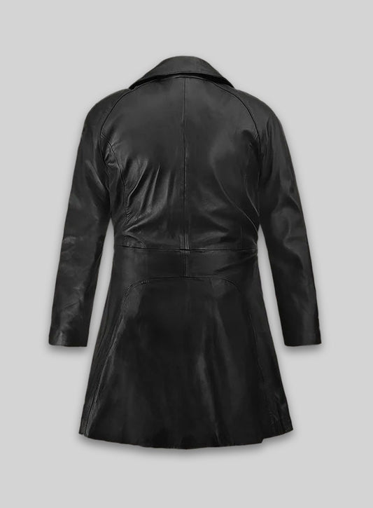 Kim Kardashian Leather Trench Coat