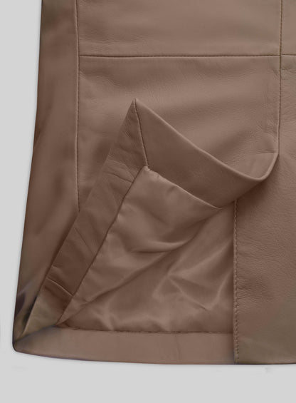 King Brown Lambskin Leather Blazer