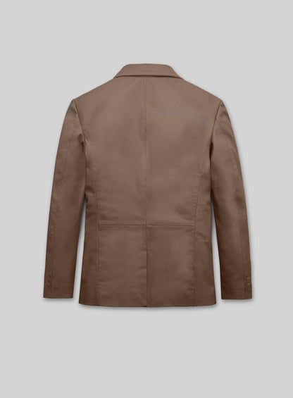 King Brown Lambskin Leather Blazer