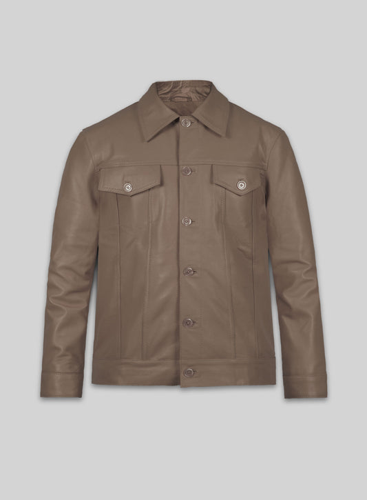 King Brown Washed Transformers Mark Wahlberg Lambskin Leather Jacket