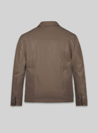 King Brown Washed Transformers Mark Wahlberg Lambskin Leather Jacket