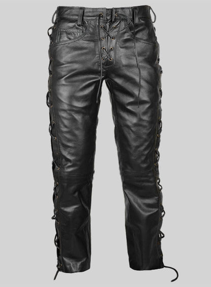 Laced Leather Pants - Style  # 515 - LeatherCult