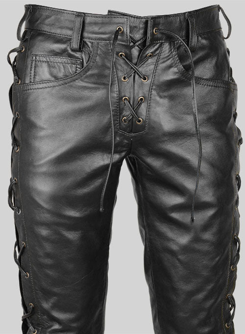 Laced Leather Pants - Style  # 515 - LeatherCult