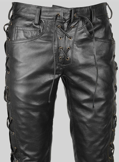 Laced Leather Pants - Style  # 515 - LeatherCult