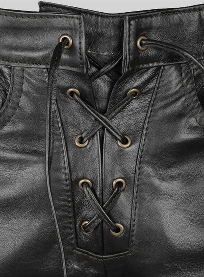 Laced Leather Pants - Style  # 515 - LeatherCult