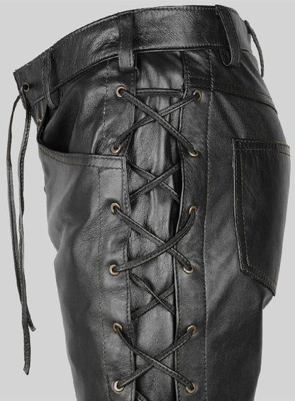 Laced Leather Pants - Style  # 515 - LeatherCult