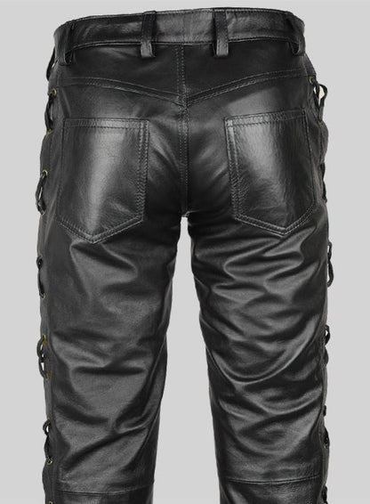 Laced Leather Pants - Style  # 515 - LeatherCult