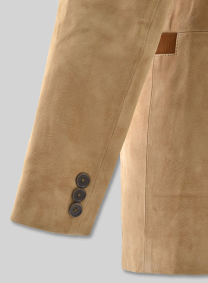 Latte Beige Suede Hampton Leather Blazer