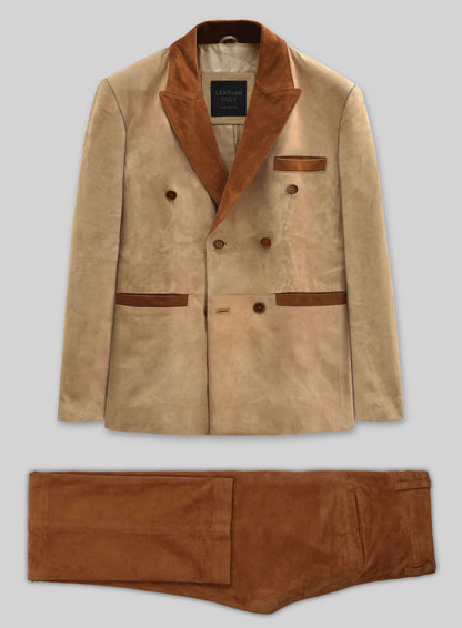 Latte Beige Suede Hampton Leather Suit