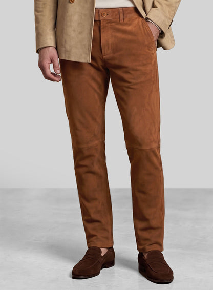 Latte Beige Suede Hampton Leather Suit