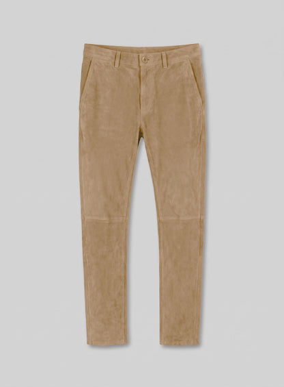 Latte Beige Suede Leather Suit