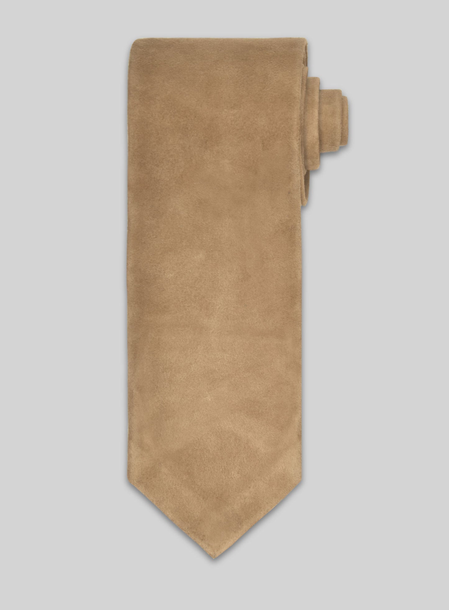 Latte Beige Suede Leather Tie