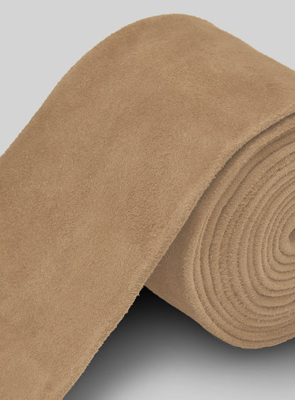 Latte Beige Suede Leather Tie
