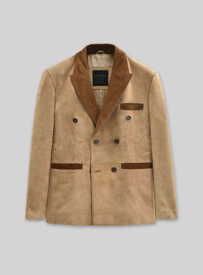 Latte Beige Suede Hampton Leather Blazer