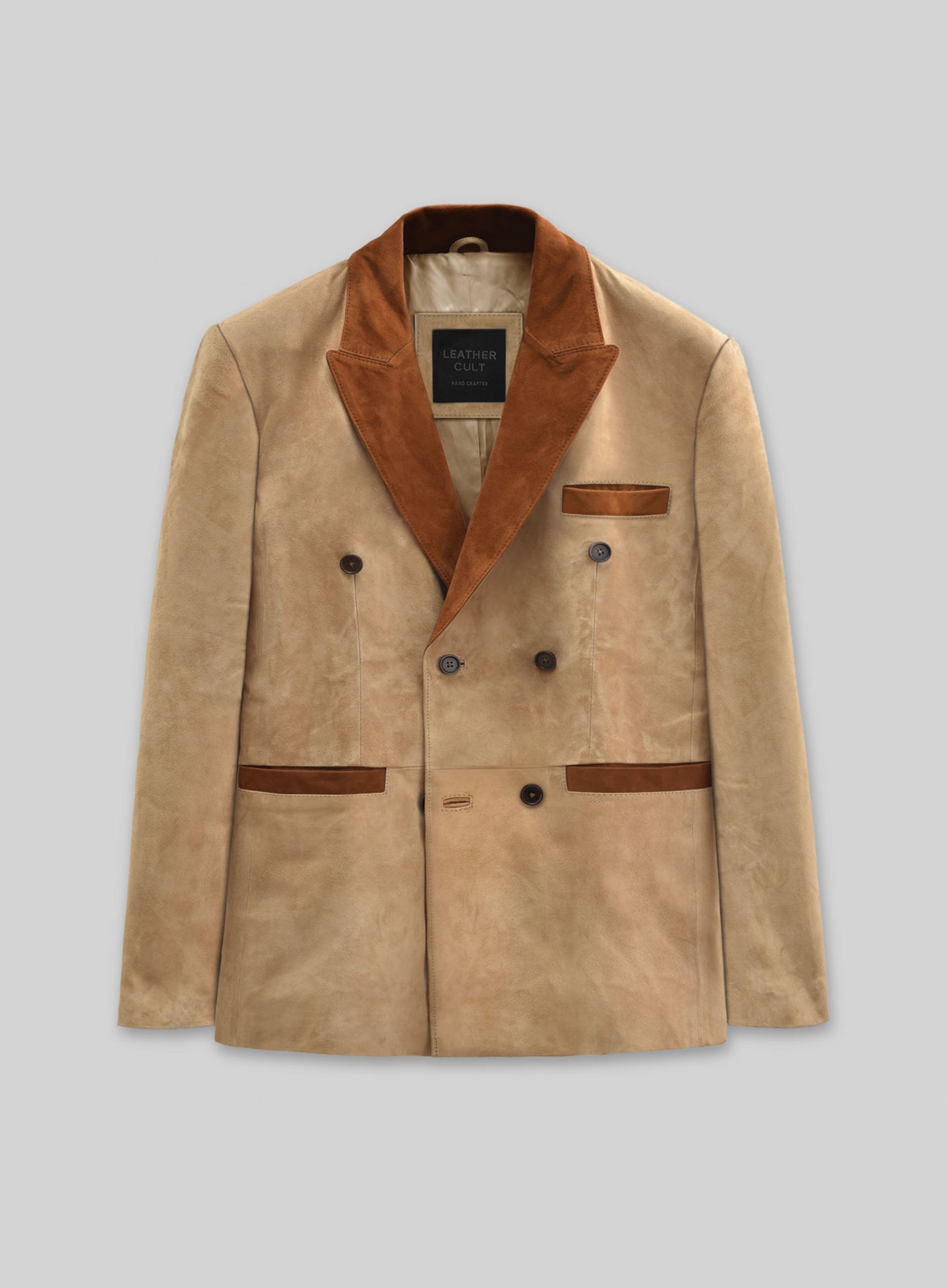 Latte Beige Suede Hampton Leather Blazer