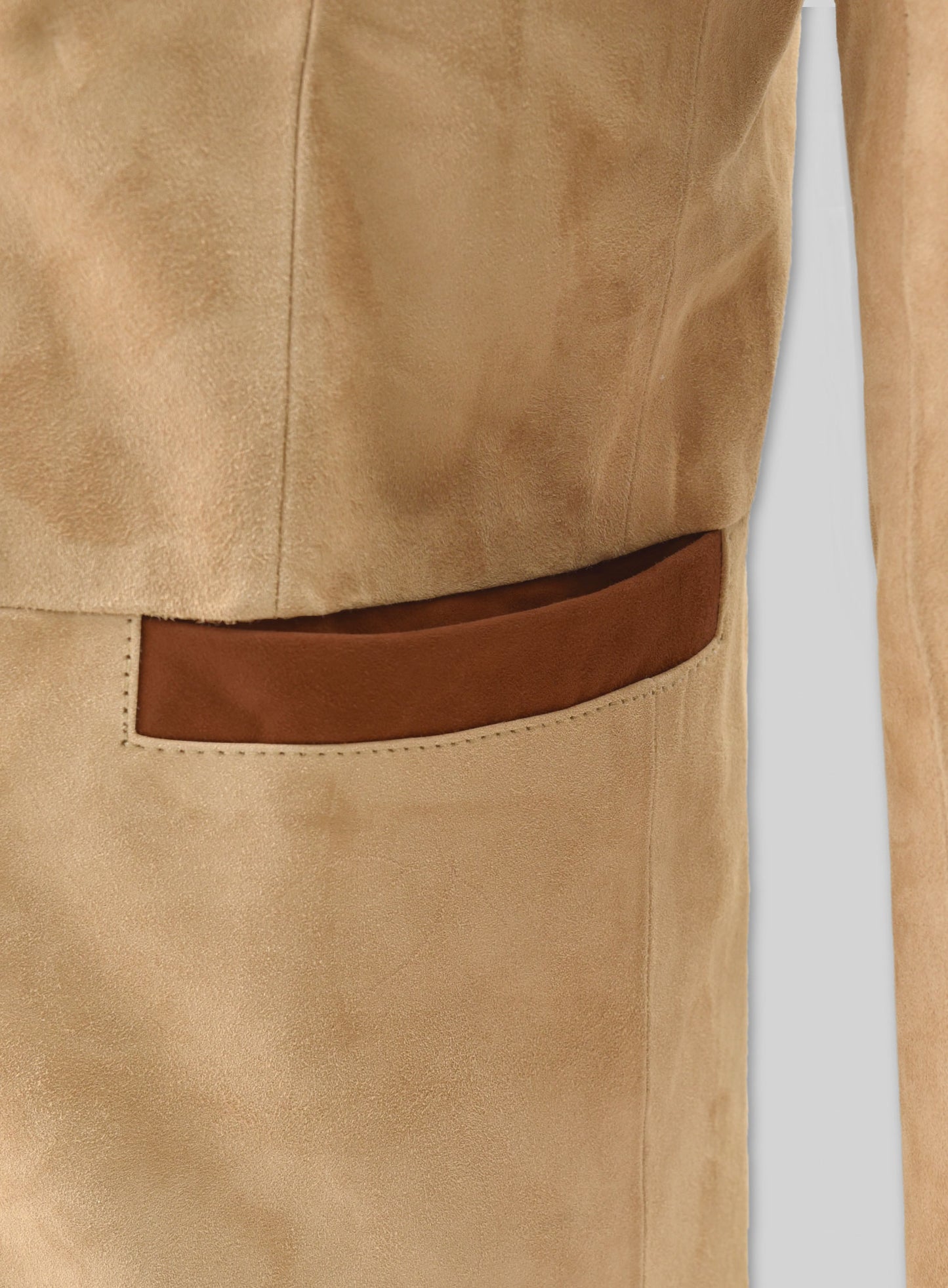 Latte Beige Suede Hampton Leather Blazer
