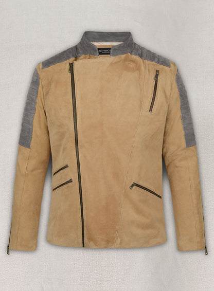 Latte Beige Suede Leather Jacket # 647 - LeatherCult