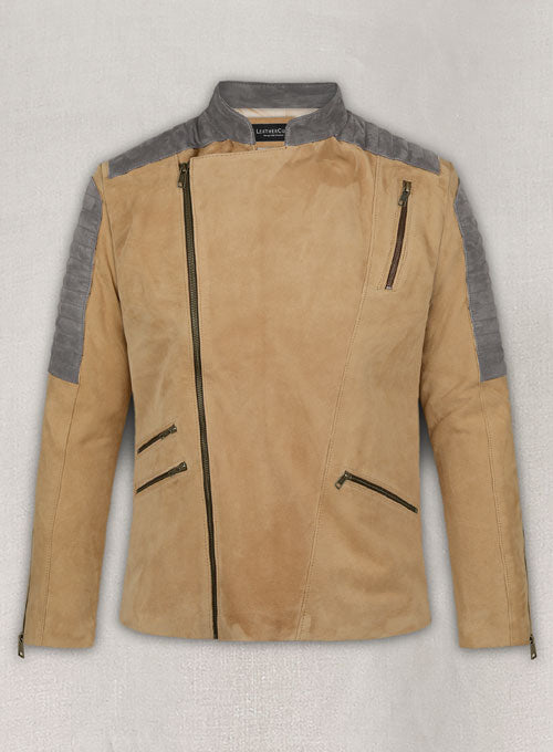 Latte Beige Suede Leather Jacket # 647 - LeatherCult