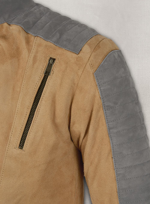 Latte Beige Suede Leather Jacket # 647 - LeatherCult