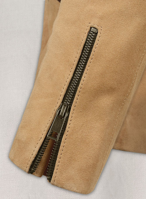 Latte Beige Suede Leather Jacket # 647 - LeatherCult