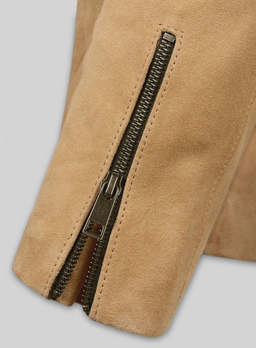 Latte Beige Suede Leather Jacket # 647