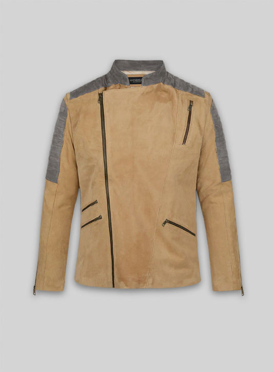 Latte Beige Suede Leather Jacket # 647