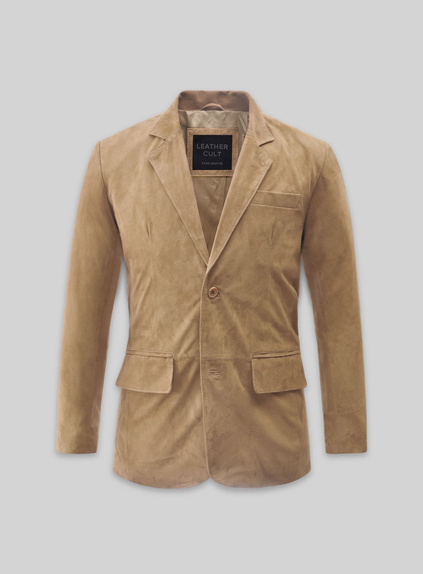 Latte Beige Suede Leather Blazer