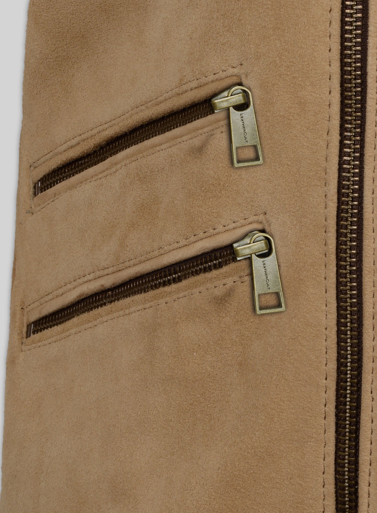 Latte Beige Suede Leather Jacket # 647