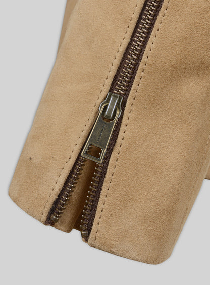 Latte Beige Suede Leather Jacket # 647