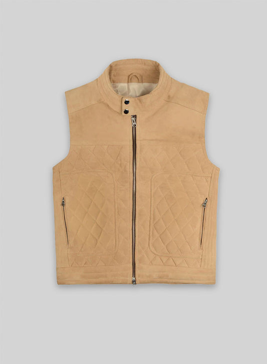 Latte Beige Suede Leather Vest # 324