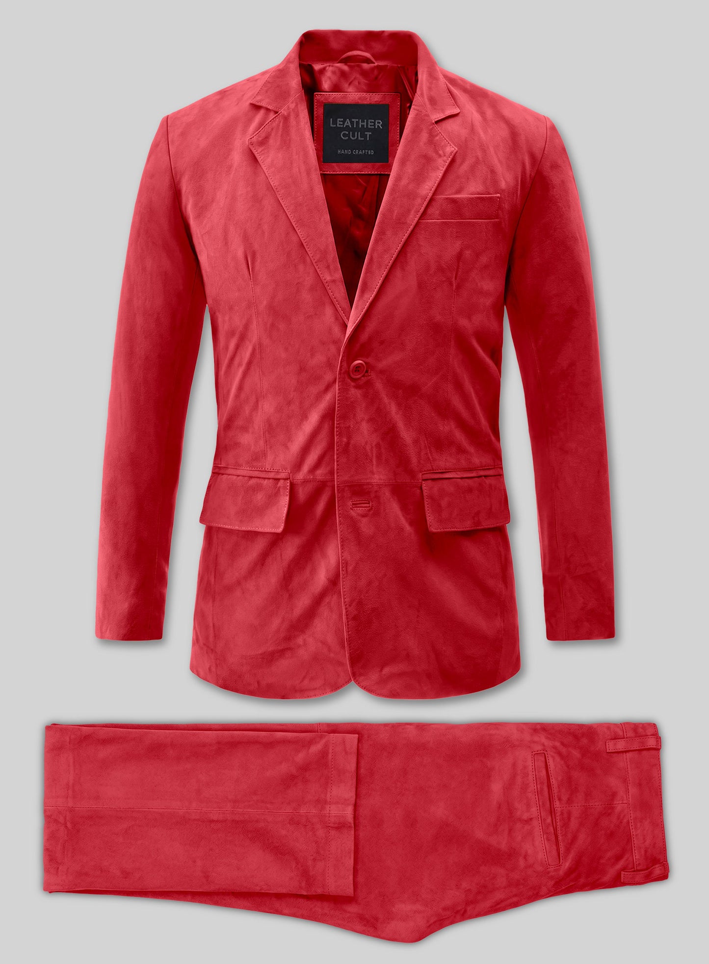 Lava Red Suede Leather Suit