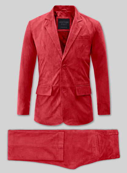 Lava Red Suede Leather Suit