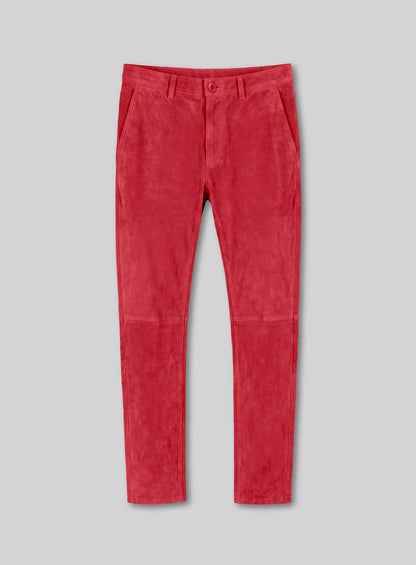 Lava Red Suede Leather Suit