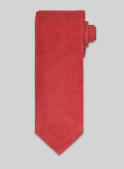 Lava Red Suede Leather Tie