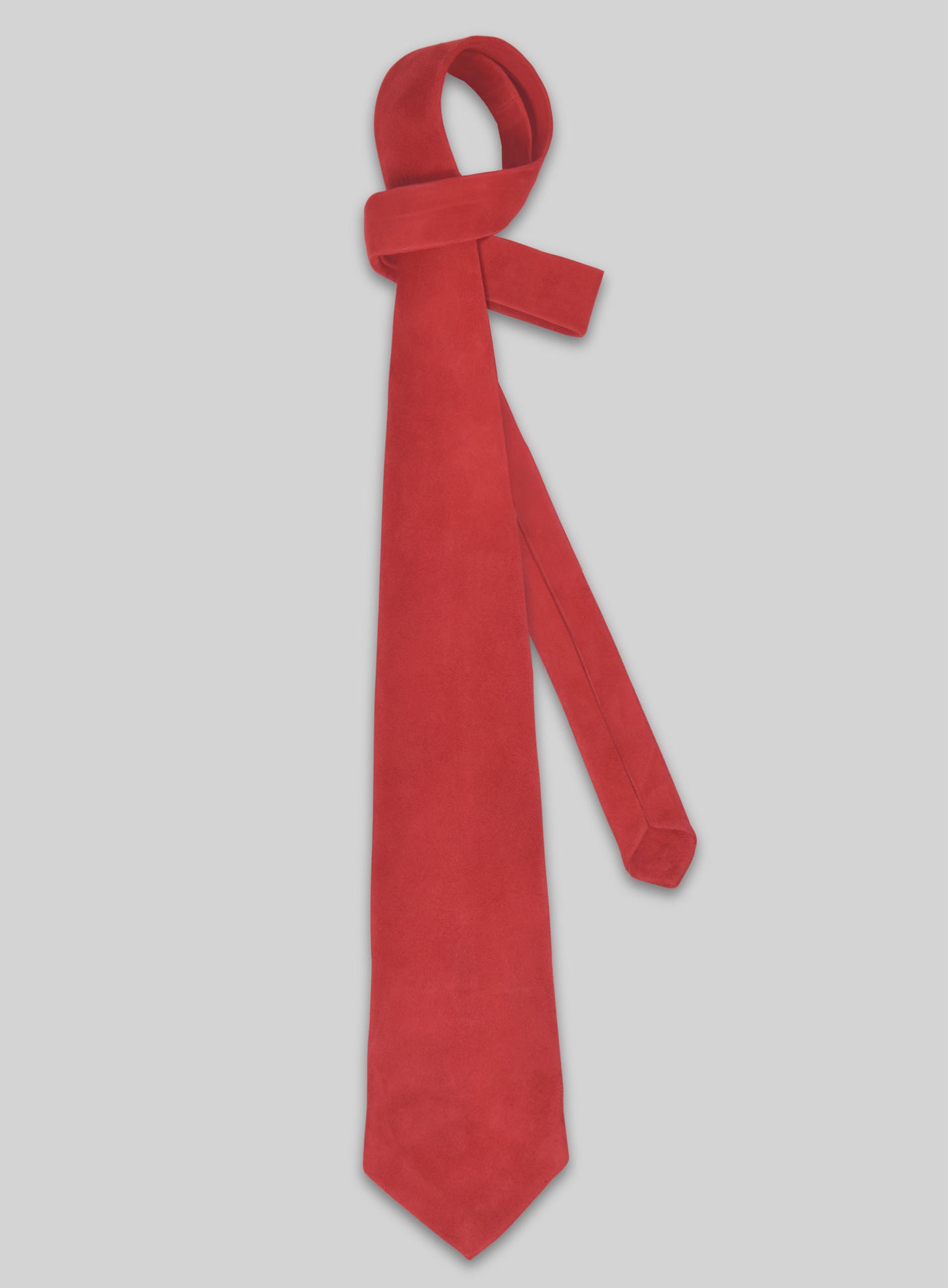 Lava Red Suede Leather Tie