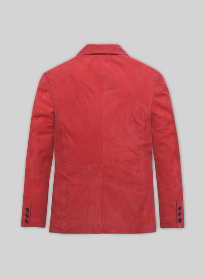 Lava Red Suede Leather Blazer - # 125