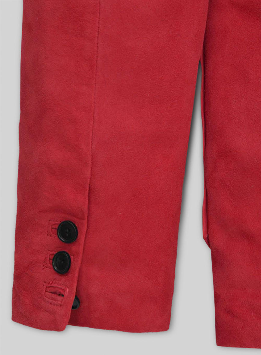 Lava Red Suede Leather Blazer - # 125