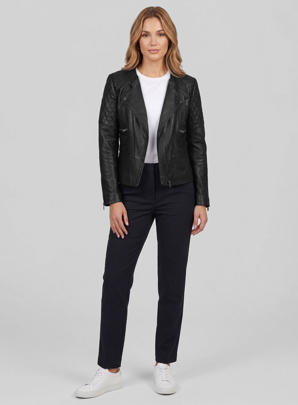 Leather Biker Jacket # 529