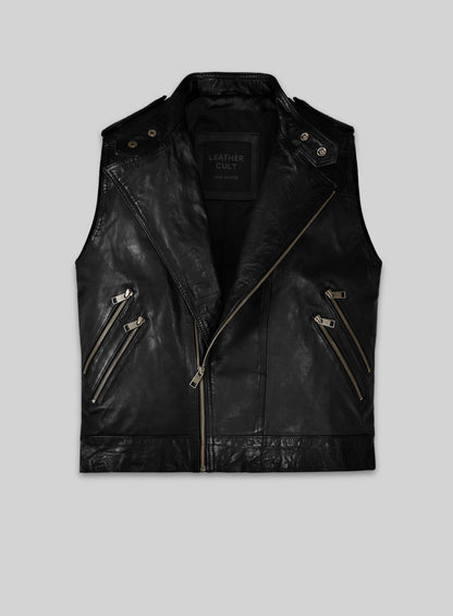 Leather Biker Vest # 313
