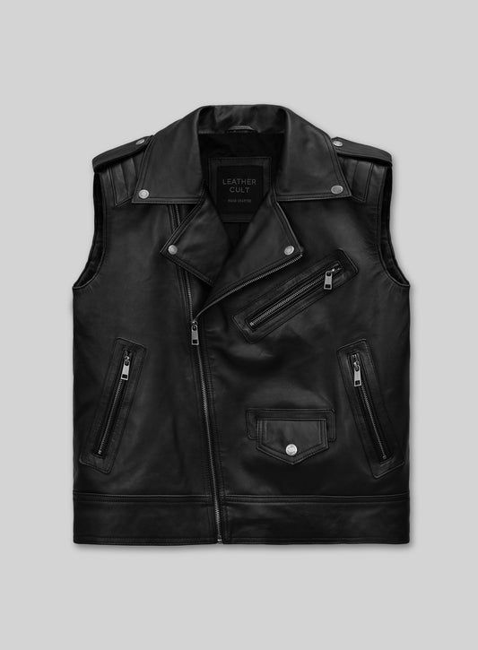 Leather Biker Vest # 318