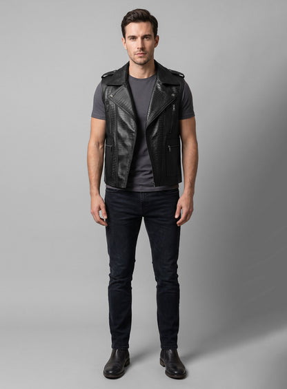 Leather Biker Vest # 319