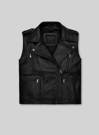 Leather Biker Vest # 319