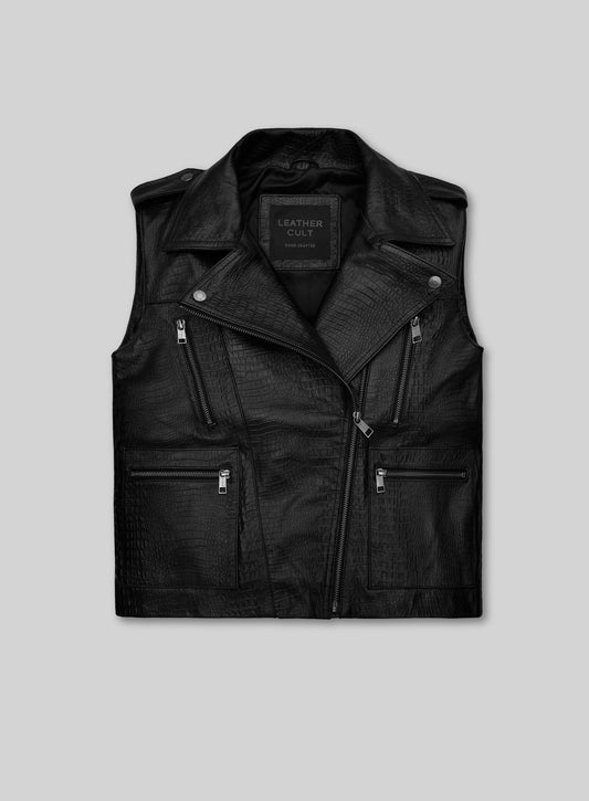 Leather Biker Vest # 319