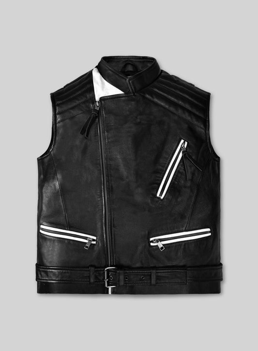 Leather Biker Vest # 345