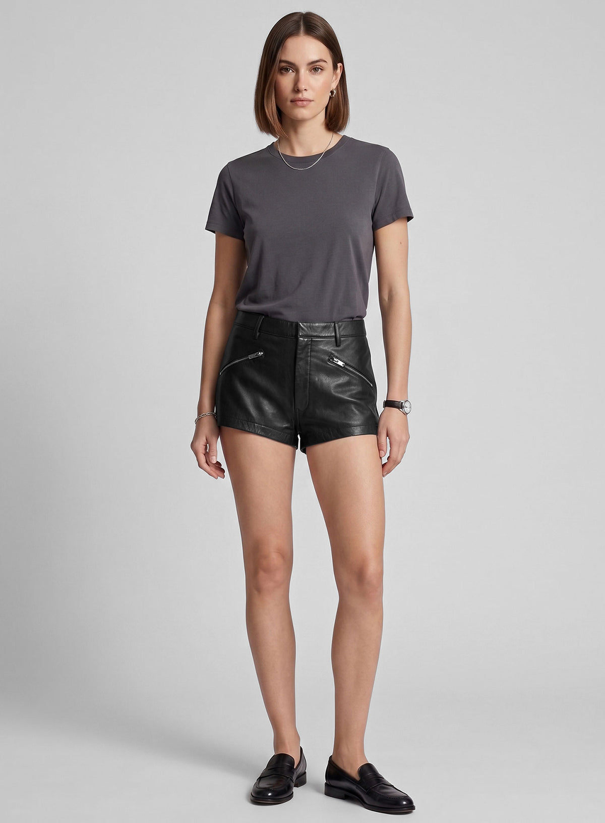 Leather Cargo Shorts Style # 354