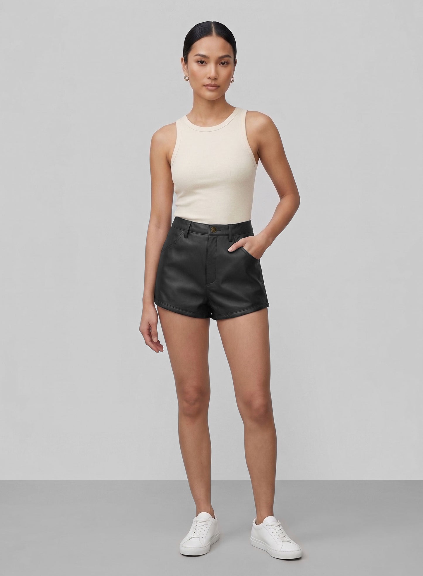 Leather Cargo Shorts Style # 371