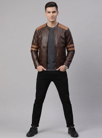 Leather Fighter T-Shirt Jacket