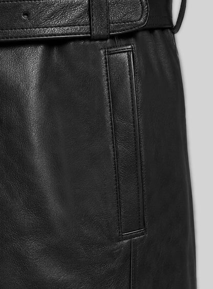 Leather Long Coat #205