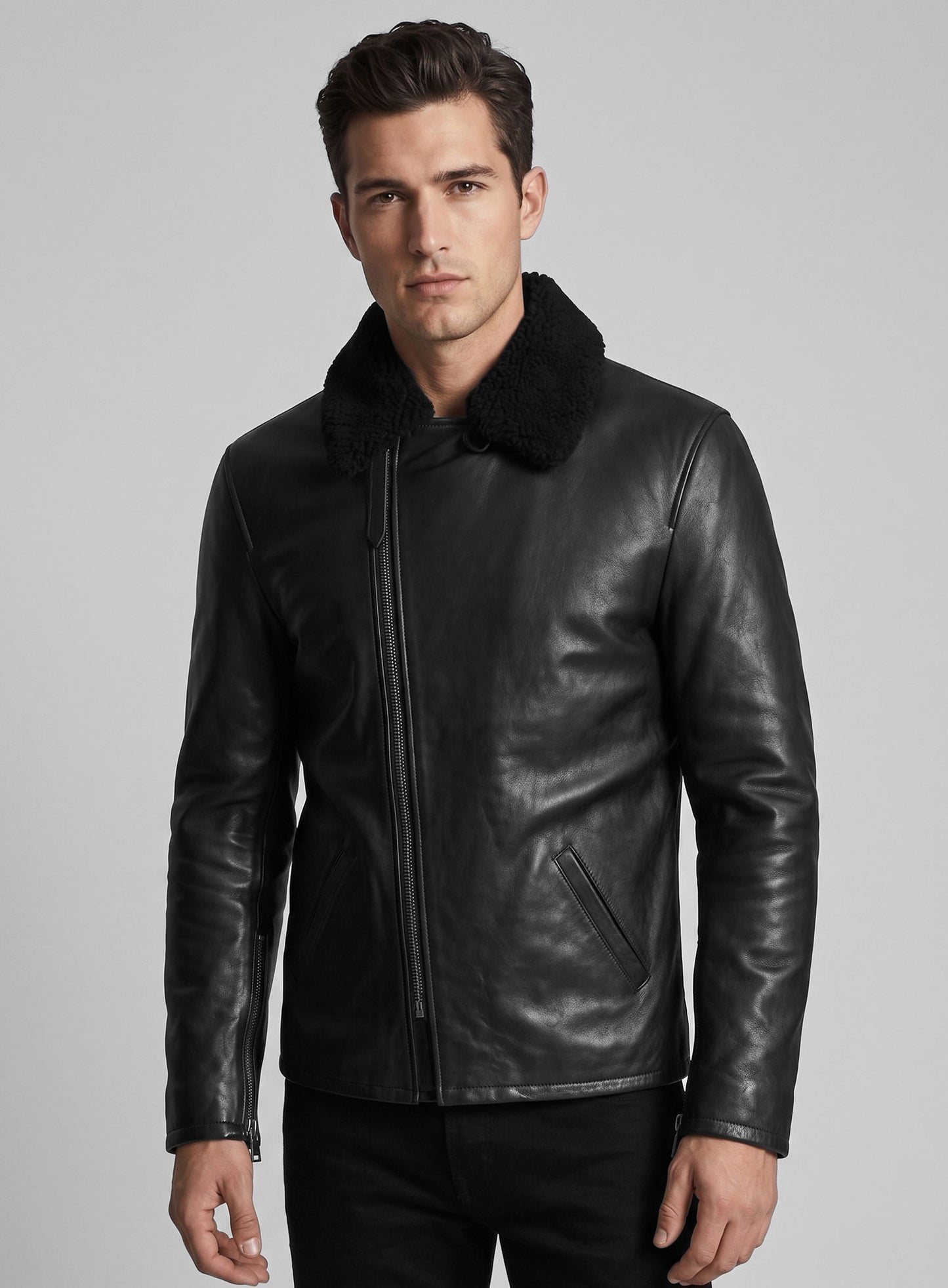 Ranch sherpa Leather Jacket