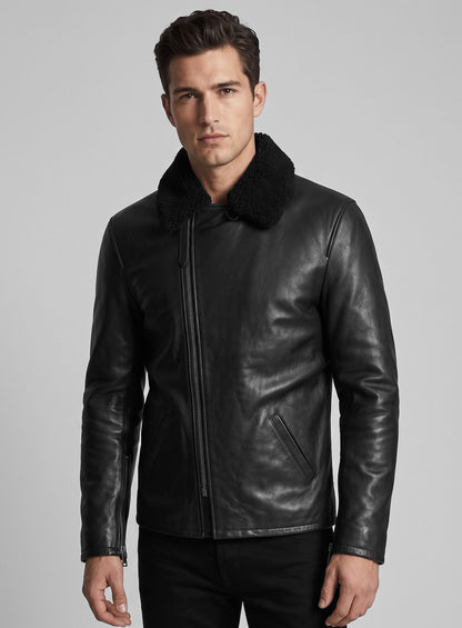 Ranch sherpa Leather Jacket